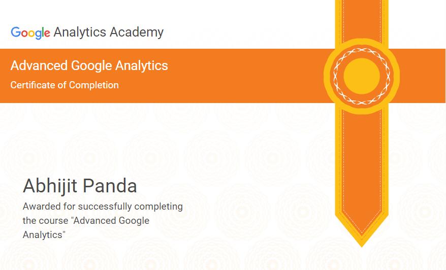 Advanced Google Analytics Certification