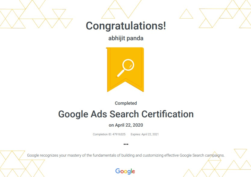 Google Search Ads Certification